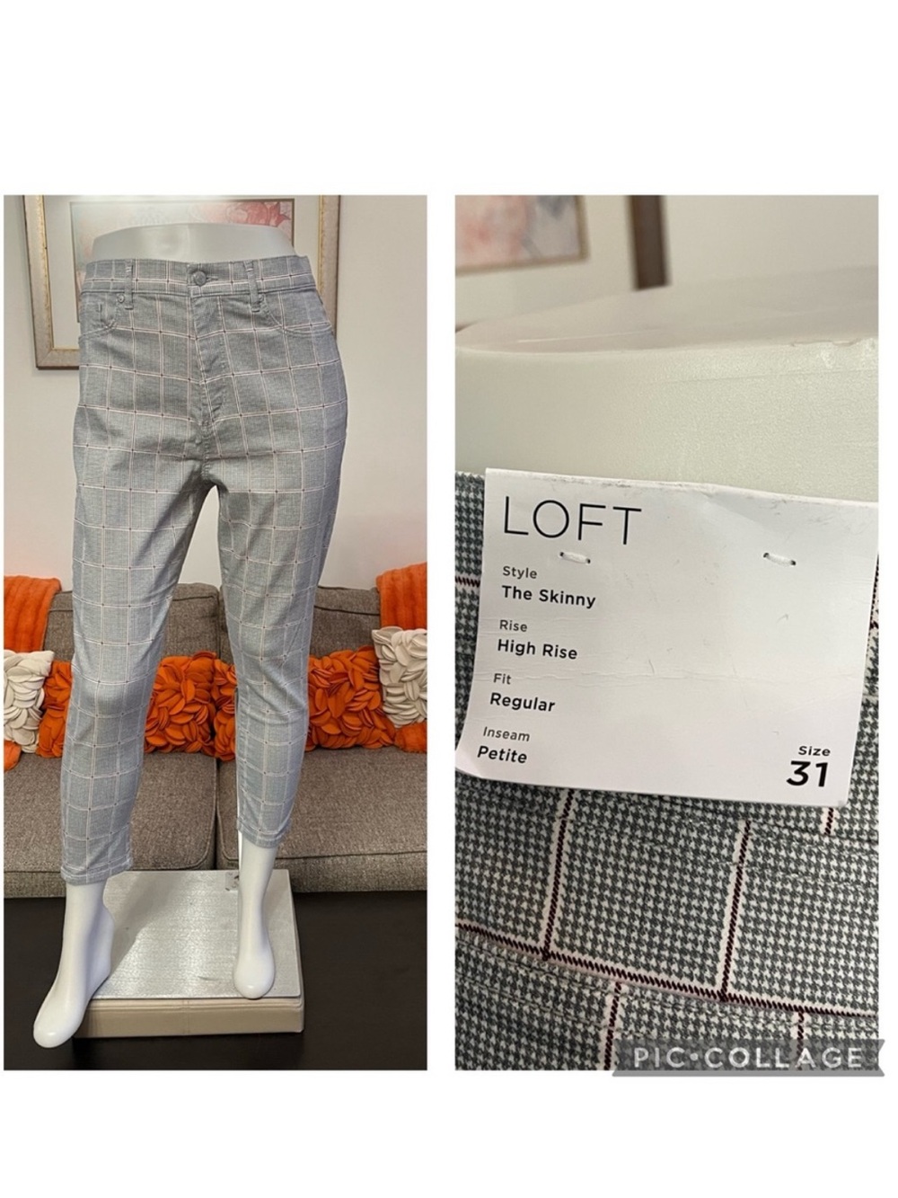 ❣️🆕LOFT Plaid High Rise The Skinny Jeans❣️